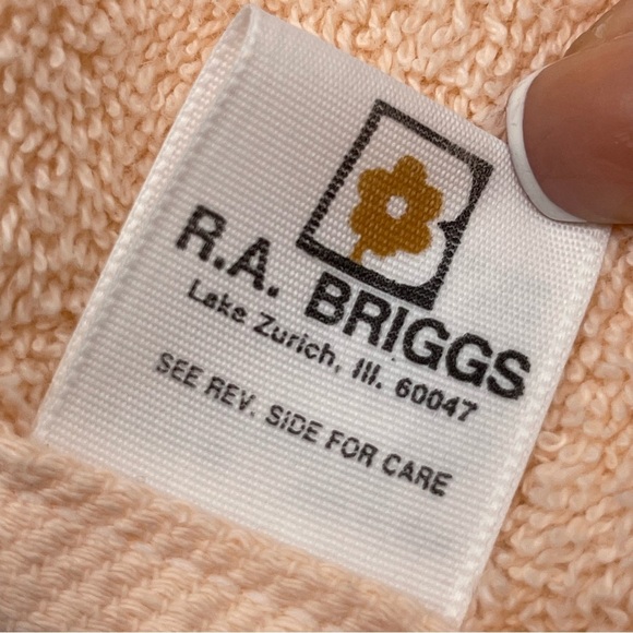 Vintage Bath Towels Peach Floral USA Made Cotton Cottage Grandma Floral 80s 90s - Picture 6 of 14